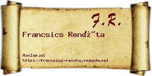 Francsics Renáta névjegykártya